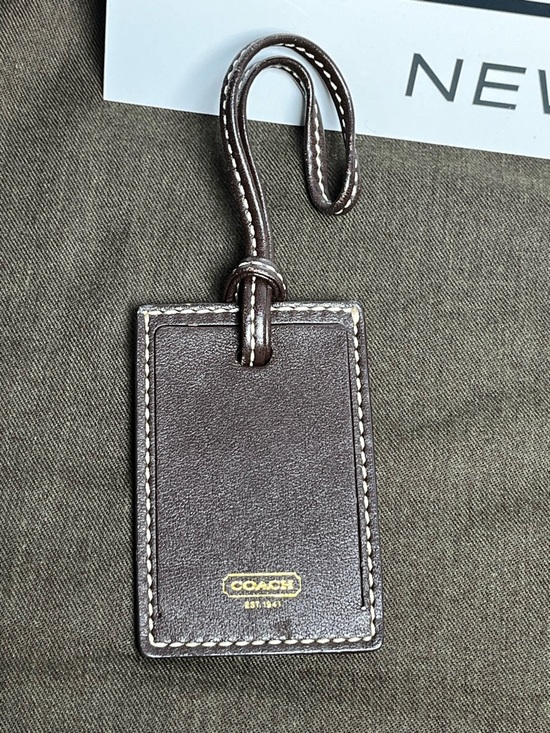 Coach Accessories - Coach Brown 3” Leather Luggage Tag NWOT